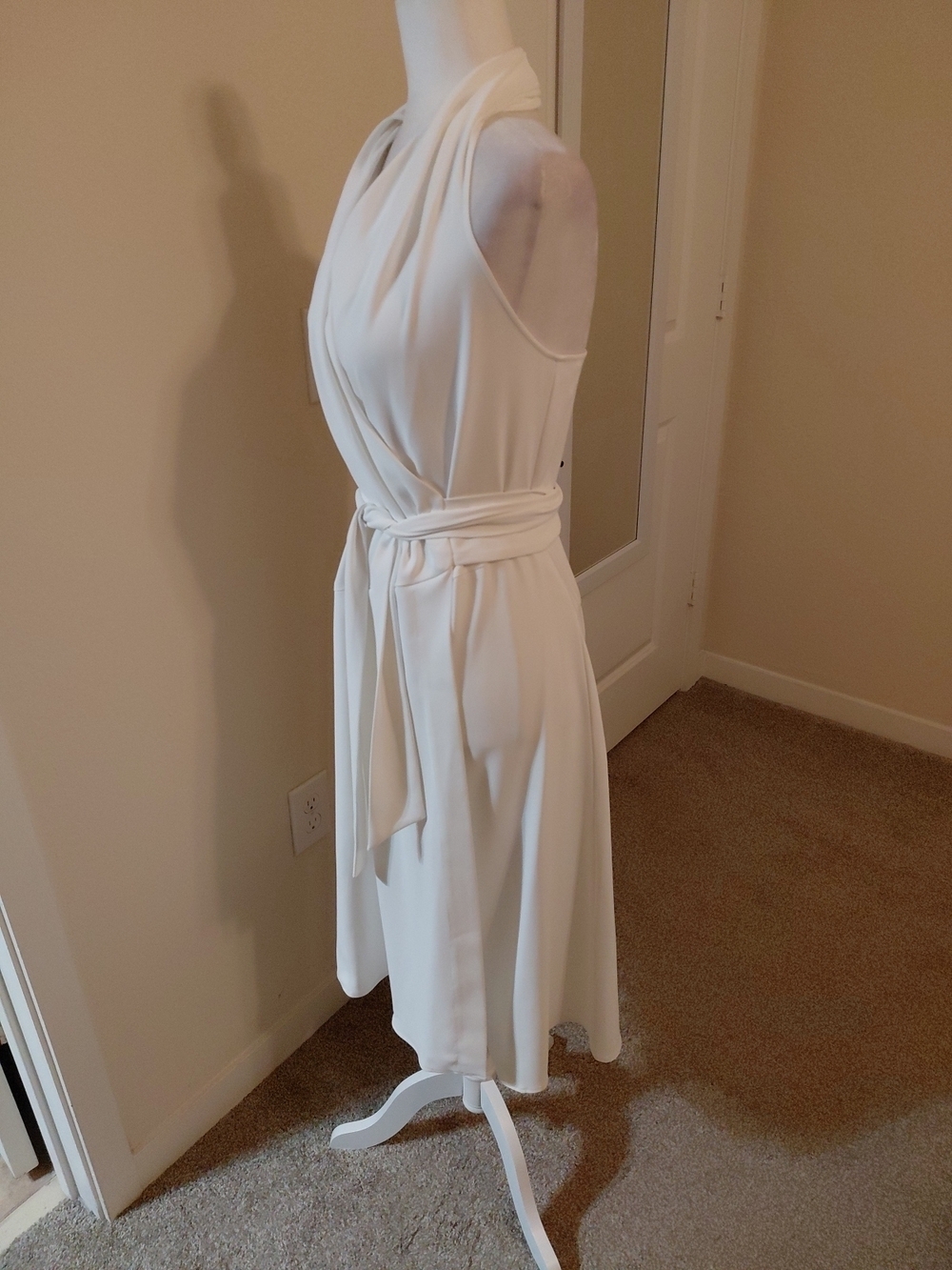 Reiss Piper Halter Neck Wrap Dress White  US 4 EUC - Picture 5 of 9